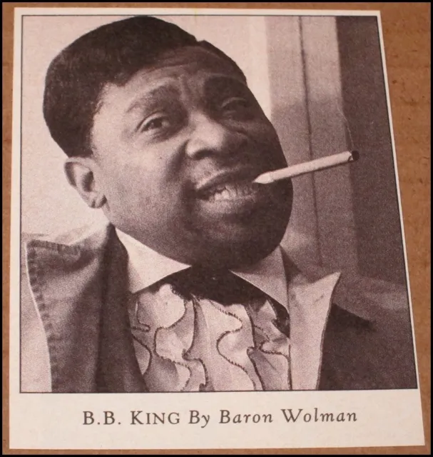 1989 B.B. King by Baron Wolman Rolling Stone Photo Clipping San Francisco 1967