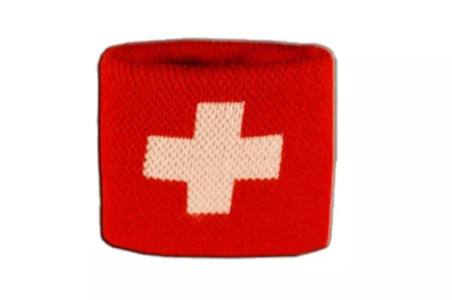 Schweißband Fahne Flagge Schweiz 7x8cm Armband für Sport