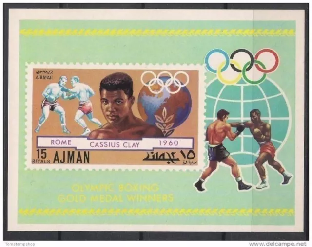 Ajman 1971 ROME/Olympic Games Cassius Clay Boxing Sports Gold Medal m/s Imp