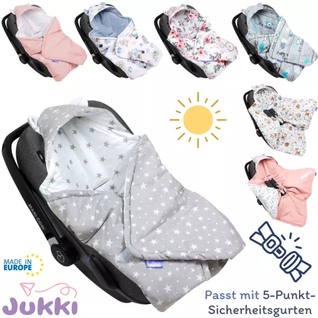 Babydecke mit Kapuze EINSCHLAGDECKE für Babyschale Kinderwagen SOMMER Decke *EU*