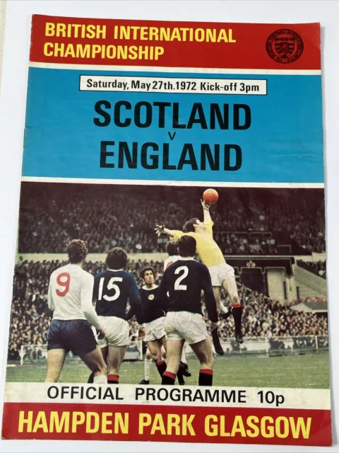 1972 Football Programme Scotland vs England