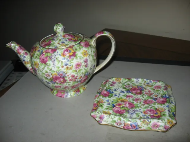Vintage Royal Winton Grimwades Summertime Chintz Tea/Coffee Set 3