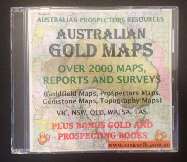 Gold Locations, Gold Maps, Mining Reports, Gem Fossicking, e-books. Data DVD 2