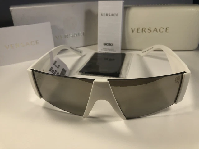 NICE MEN S VERSACE 4360 White 401 5A Sunglasses W Brown Gold