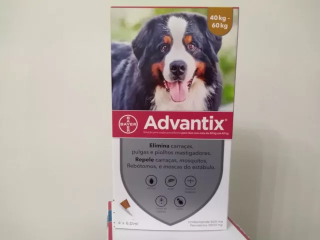 ADVANTIX¹ chien puces-tiques/ Flea Tick Treatment 40-60 kg boite 4 pipettes