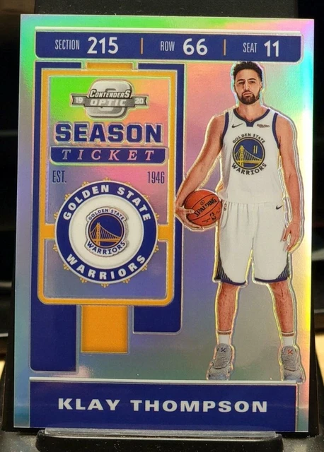 2019-20 Panini Contenders Optic Season Ticket Silver Prizm Klay Thompson #80