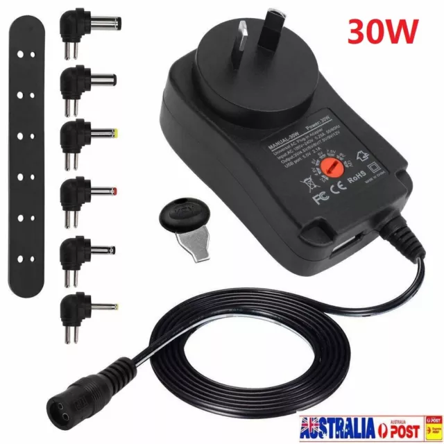 2.1A AC/DC 3V-12 Universal Power Supply Adapter Adjustable Plug-in Wall Charger