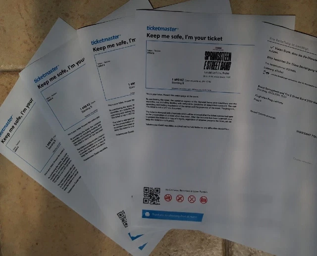 TICKETS BRUCE SPRINGSTEEN 2024 in Prag am 28.05.´24 EUR 50,00 PicClick DE