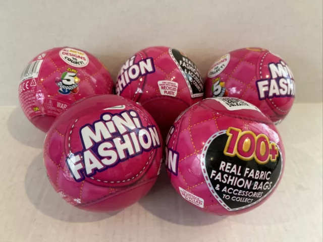 Zuru 5 Surprise Mini Fashion Real Fabric Bags Series 2 Lot Of 5 Sealed Balls