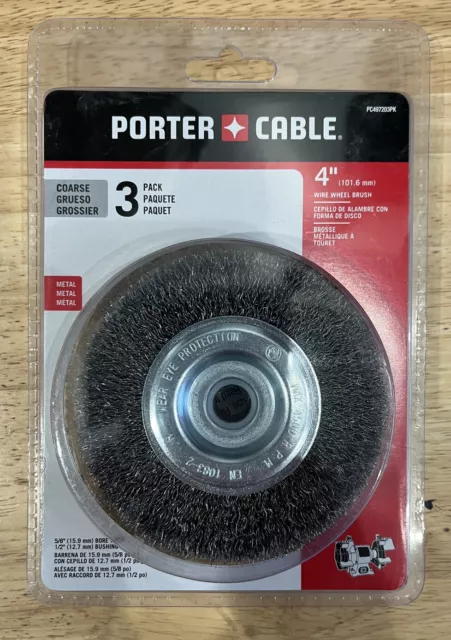 PORTER-CABLE PC497203PK 4 pulgadas rueda de alambre engarzado, paquete de 3
