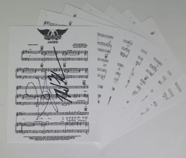 Steven Tyler Aerosmith Signé Autographe Auto " Jaded " Feuille Musique JSA