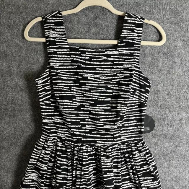 NEW Horrockses X Joanie Dress Women's 4 Black White Sleeveless A-Line Pockets 3