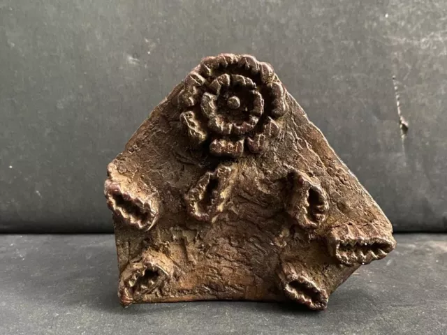 Old Vintage Rare Hand Carved Floral Wooden Fabric Textile Printing Block Stamp