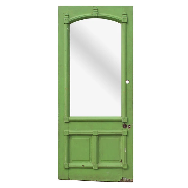 Reclaimed 34” Eastlake Door with Arched Window, NED2224