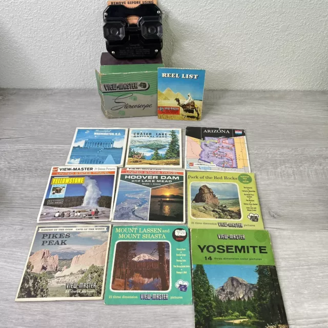 Vintage View Master Stereoscope with Box & 9 Reels Sets Places Arizona DC