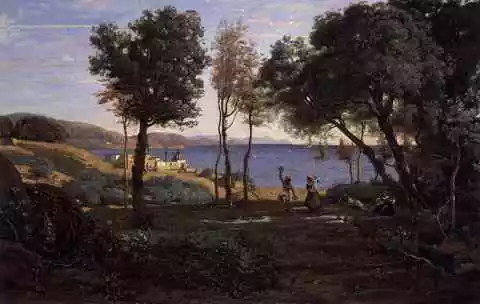 Jean Baptiste Camille Corot Vista Vicino Napoli Stampa A4