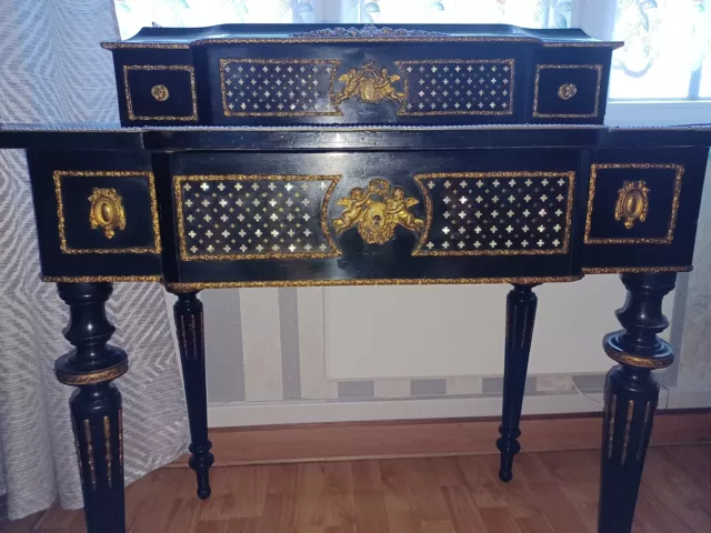 Bureau à gradin bois noir époque  Napoleon III fin 19è siècle avec certificat.