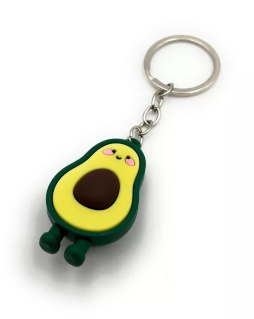 Avocado Cute Thick Fruit Key Ring Pendant Made of Metal Green