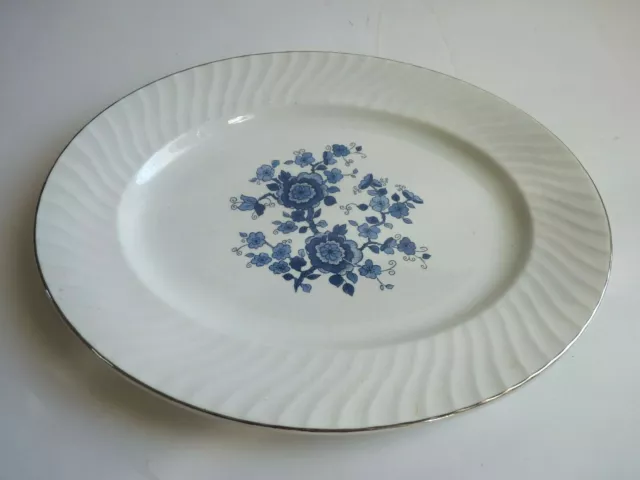 Vintage Enoch Wedgwood Turnstall Royal Blue Ironstone Oval Platter 12" Ironstone