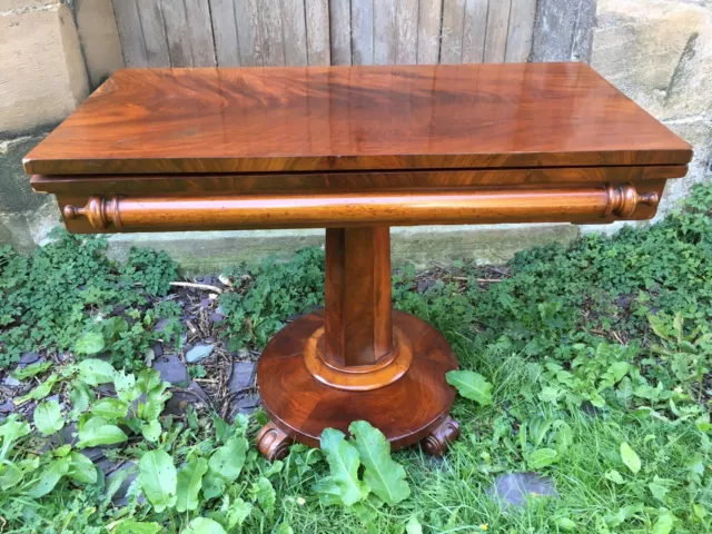 Early 19th Century William IV mahogany games tea console dining or side table