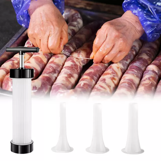 Manual Sausage Machine Meat Stuffer Filler Salami Maker & Tool✨ Funnel E1N9