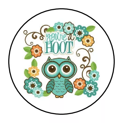 30 Cute You're a Hoot Owl Envelope Seals Labels Stickers 1.5" Round