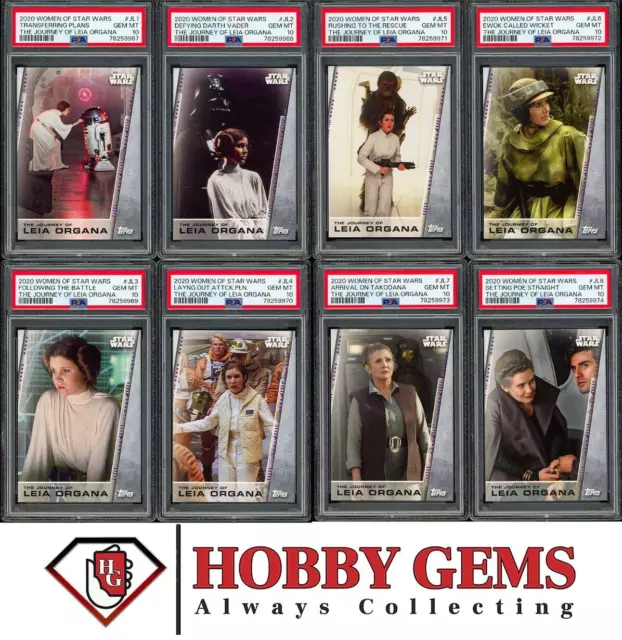 PRINCESS LEIA ORGANA PSA 10 2020 Topps Women of Star Wars #JL1 to #JL8 Complete