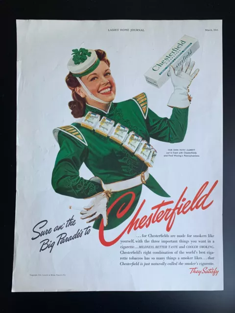 Vintage 1941 Chesterfield Cigarettes Print Ad