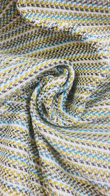 Romo Esker Wasabi Outdoor Green Grey Turquoise Blue White Woven Uph Fabric
