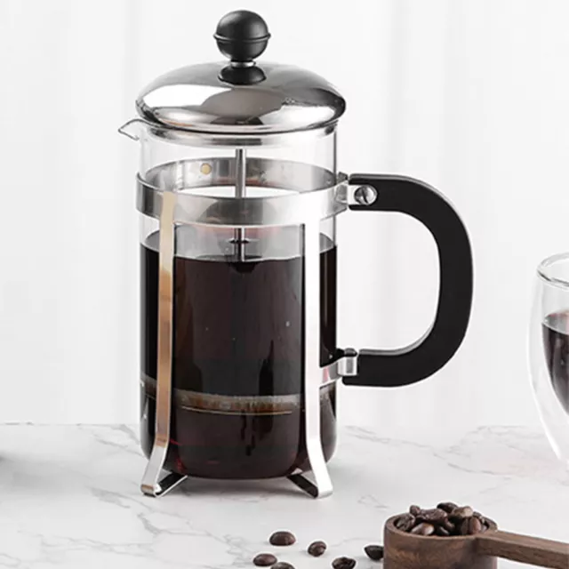 French Press Kanne Kaffeebereiter 1L Edelstahlfilter Hitzebeständig Kaffeekanne