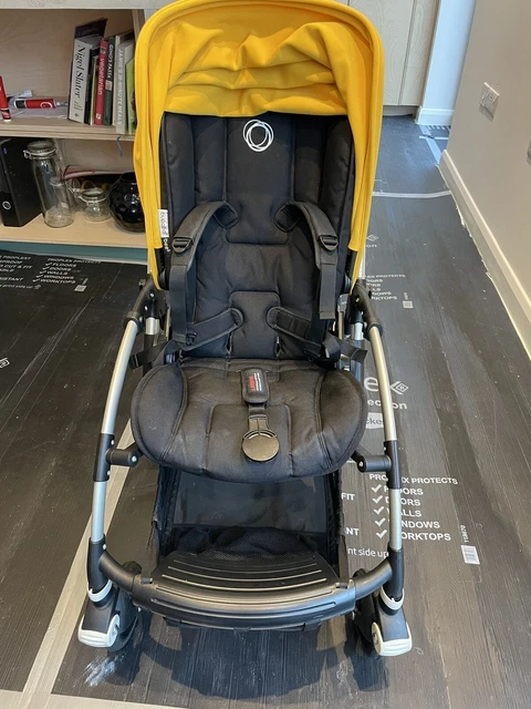 PUSHCHAIR Bugaboo bee 5 SET USED GOOD CONDITION Yellow Pram With Buggy Board