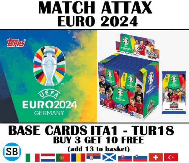Topps Match Attax UEFA EURO 2024 Base Cards Scotland Italy Portugal #ITA to #TUR