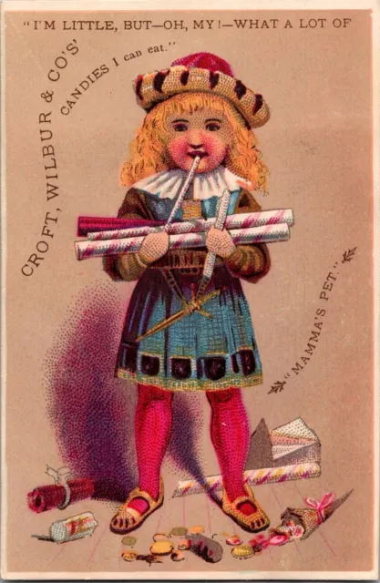Croft Wilbur & Co Canides Young Girl Peppermint Sticks  Victorian Trade Card