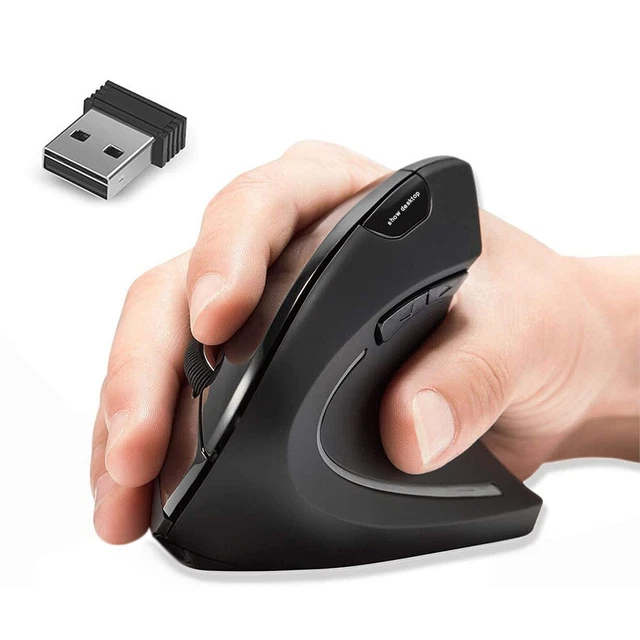 NEW 2.4G WIRELESS Vertical Ergonomic Optical Mouse USB receiver Mouse ...