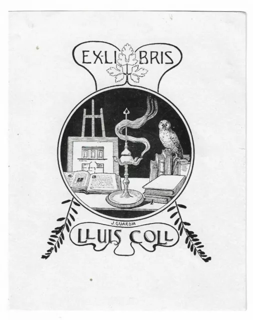 JAUME DEL GUARDIA: Exlibris für Lluis Coll