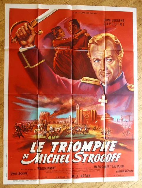 TRIOMPHE DE MICHEL STROGOFF affiche cinema originale 160x120 cm '61 MASCII