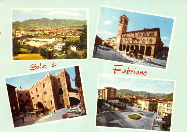 Al17-17A) Cartolina Saluti Da Fabriano Vedute Viaggiata Ancona