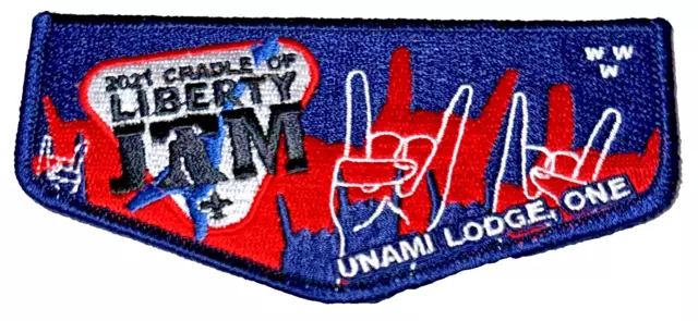 Lodge # 1 (One) Unami Liberty Jam 2021 25th Anniv Cradle of Liberty OA Flap MINT