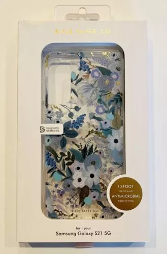 Rifle Paper Co - Case for Samsung Galaxy S21 5G - Gold Foil - Garden Party Blue