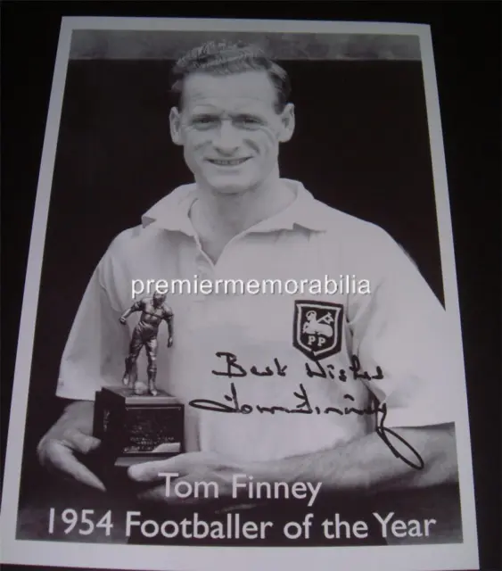 Preston North End Fc Tom Finney Signierter Nachdruck 1954 Fussballer Des Jahres