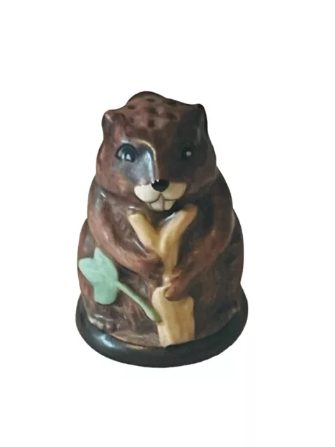 Franklin Mint Thimble Friends of Forest Animal Figurine 1982 vtg Beaver Dam gift