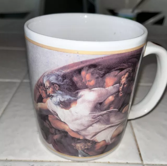 Cafe Arts Henriksen Imports Ceramic Coffee Cup Mug Michelangelo Creation of Adam