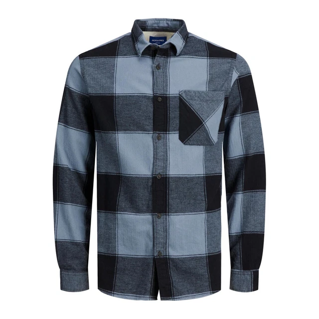 Jack & Jones Herren Shirt Owen Langärmelig Kariert Top Komfort Für 100%