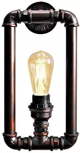 Long Life Lamp Company Vintage Industrial Water Pipe Wall Light Rustic Lamp Met