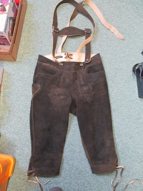 Schöne Frankonia Jagd Echte Hirschlederhose Kniebundhose Stickereien Gr. 50