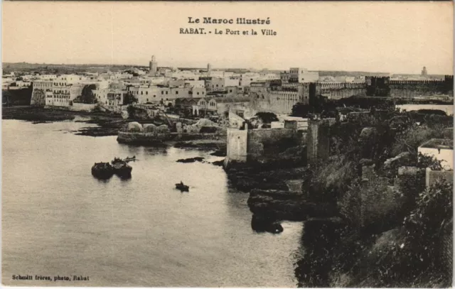 CPA AK RABAT Le port et la Ville MAROC (23456)