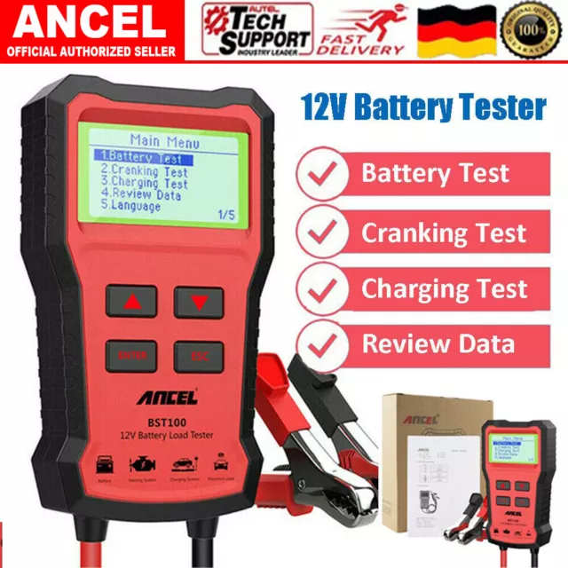 ANCEL BST100 12V Batterietester Digital PKW KFZ Diagnosegerät Akku Testgerät DHL