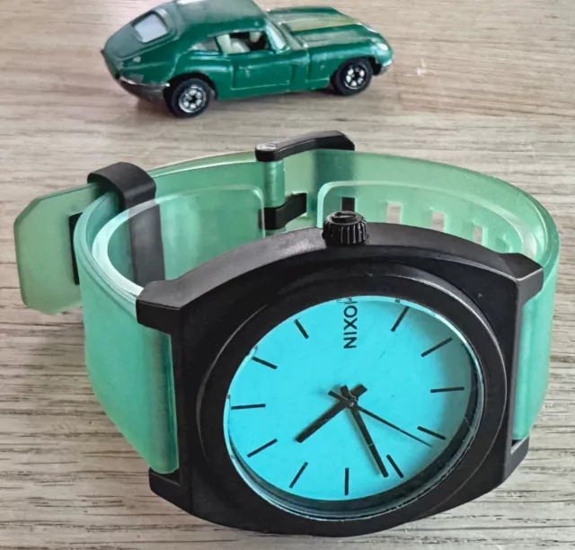 Nixon The Time Teller P Minimal Transparent Green Glo Blue 39mm Unisex Watch