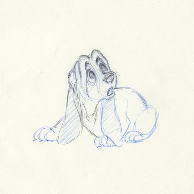 DISNEY THE FOX and the Hound Original Production Drawing of a Young ...