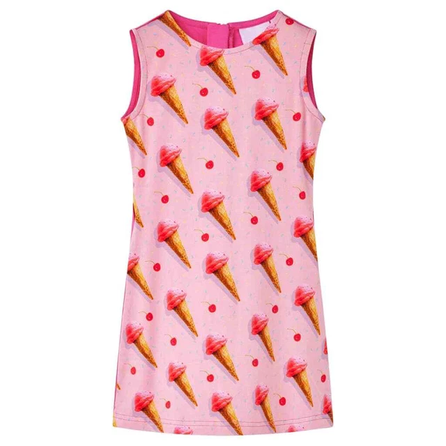 Abito da Bambina Stampa Gelato Rosa Chiaro 104 vidaXL